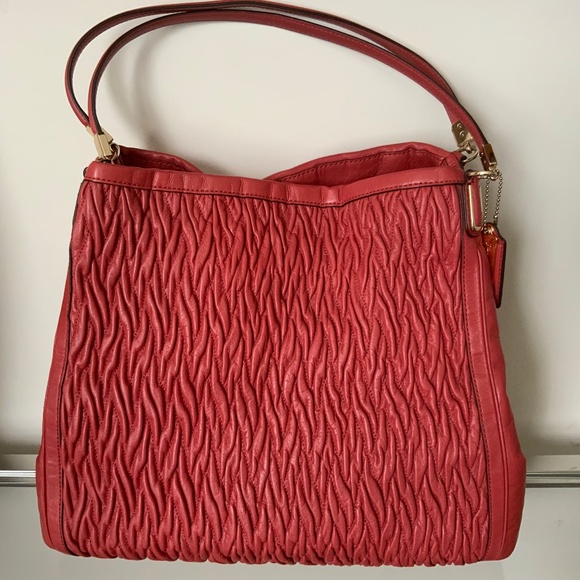 Large Coach Coral Leather Bag - Picture 1 of 11